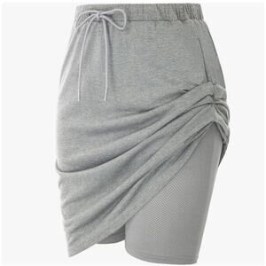Jack Smith Athletic Gray Skort Elastic Drawstring Waist Mesh Short Side Pockets